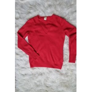 J Crew Pink V-Neck Casmere Sweater